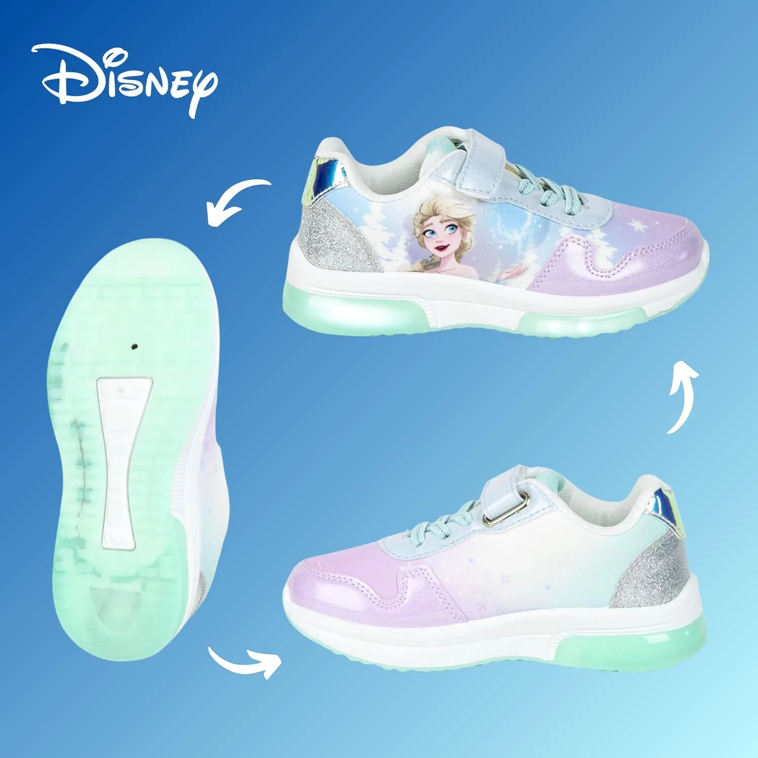 Детские кроссовки для девочек со светящейся подошвой Elsa Sports Lights Disney, Lilac — фото 3