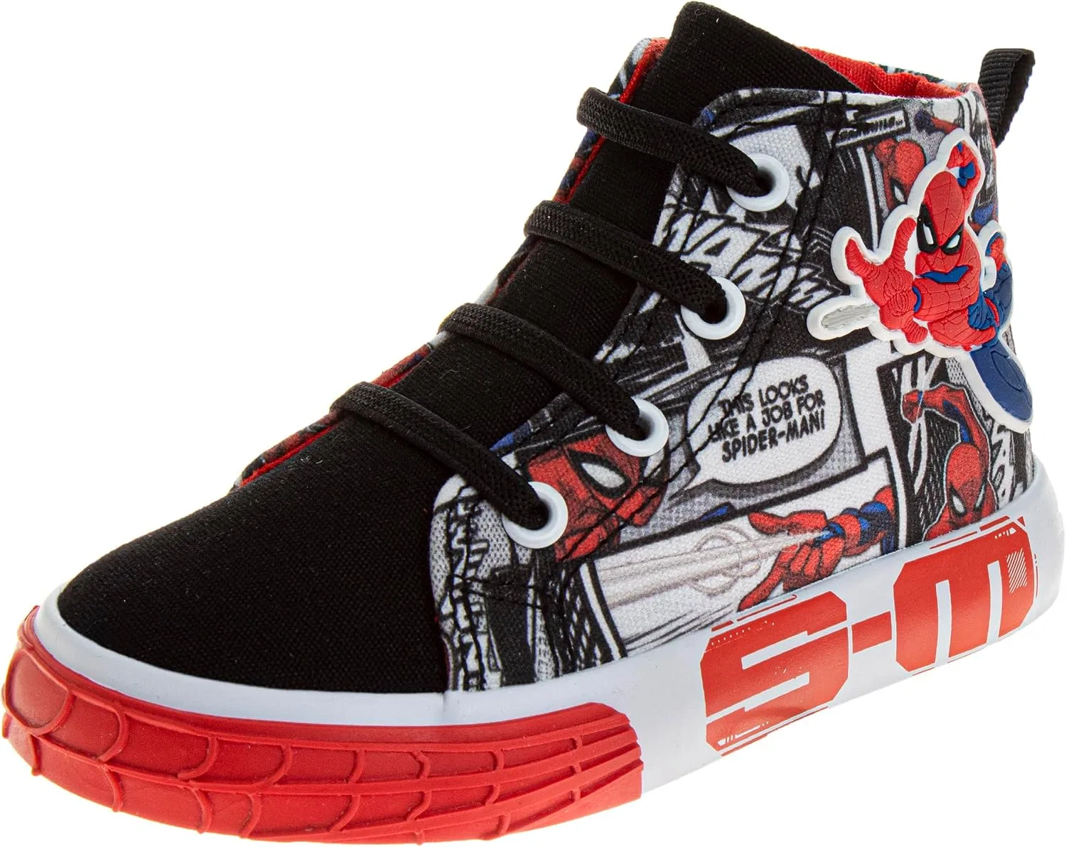 Детские кроссовки для мальчиков с высоким верхом Spiderman Josmo, Black/Red
