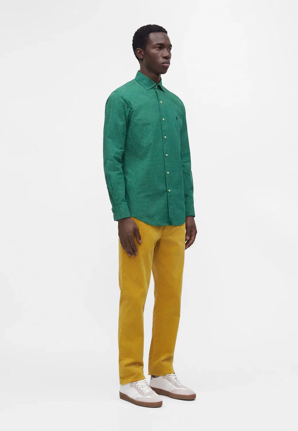 Рубашка из клетчатого поплина, сшитая на заказ Polo Ralph Lauren, Moss Agate/White — фото 4