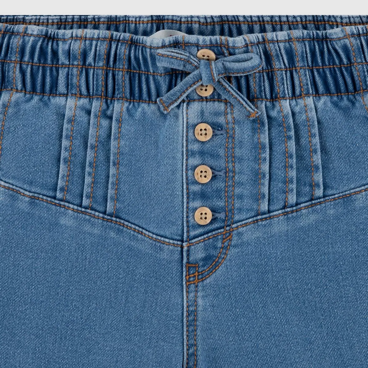 Джинсы, Надеваемые складки, модель Dobby, для девочек 7-16 лет Levi's, Dance Around - Medium Wash — фото 3