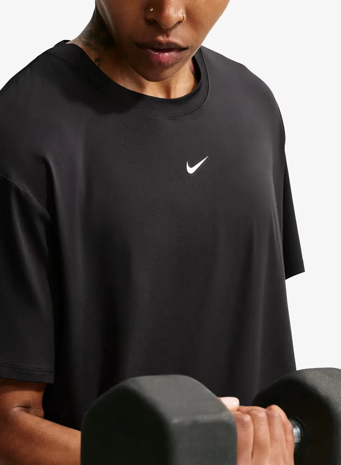 Футболка с завязкой на спине Nike W nk1 df tie back ss, черный — фото 3