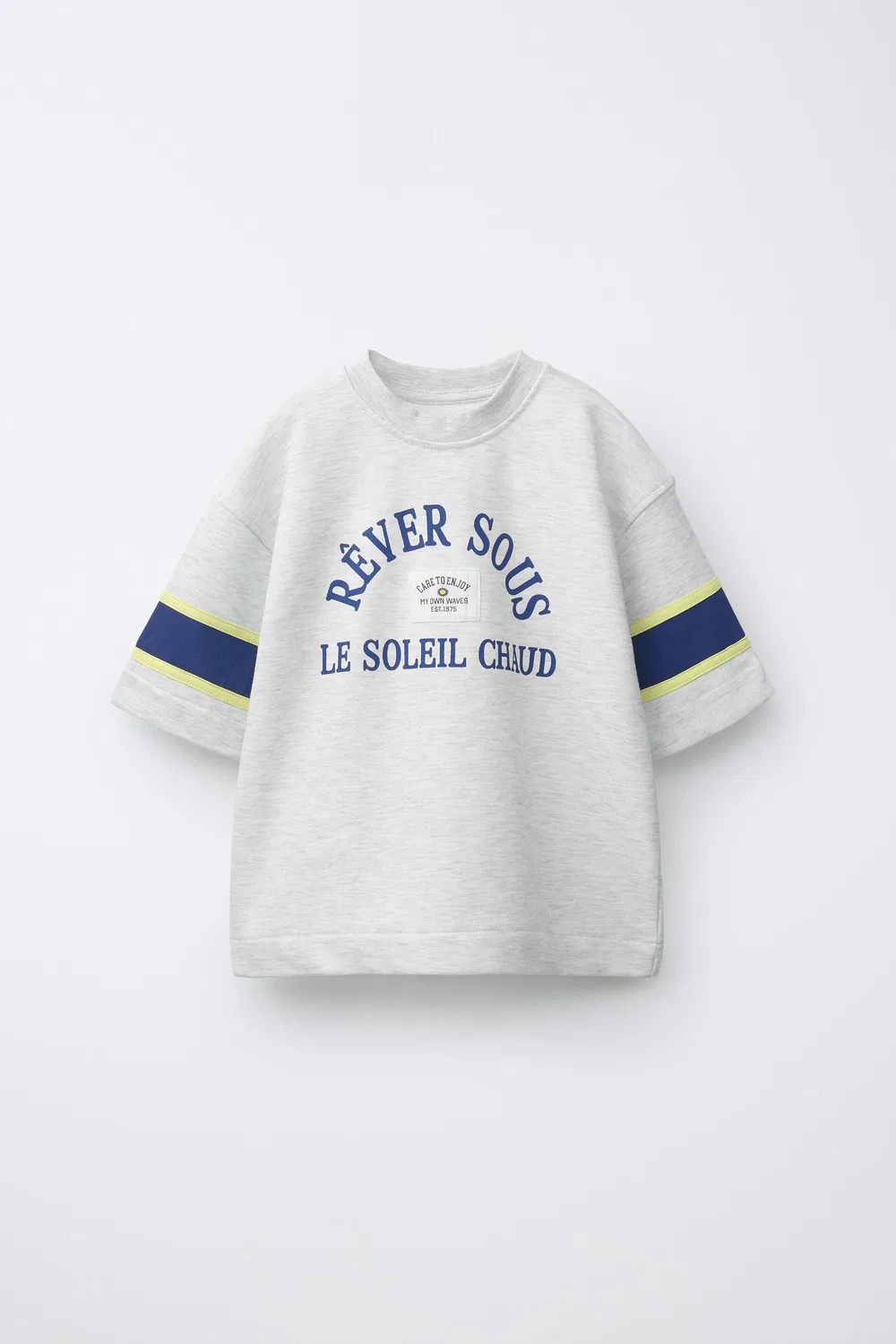 Футболка с лозунгом для бега ZARA, Grey Marl