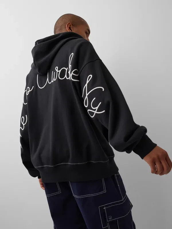 Толстовка на молнии Awake ny heavyweight oversized logo - свитшот на молнии Gap