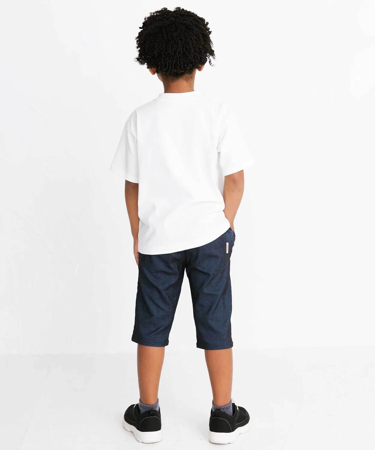Детские брюки длиной 6/8 с принтом Indigo×Camouflage WASK, Navy — фото 4