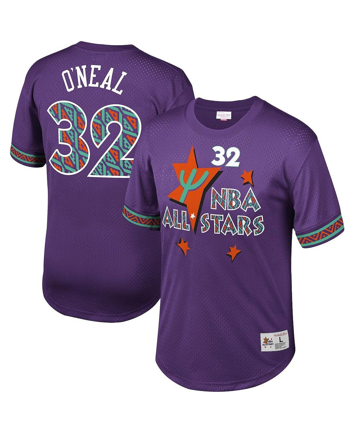 

Мужская фиолетовая сетчатая футболка нба shaquille o'neal Mitchell & Ness, фиолетовый
