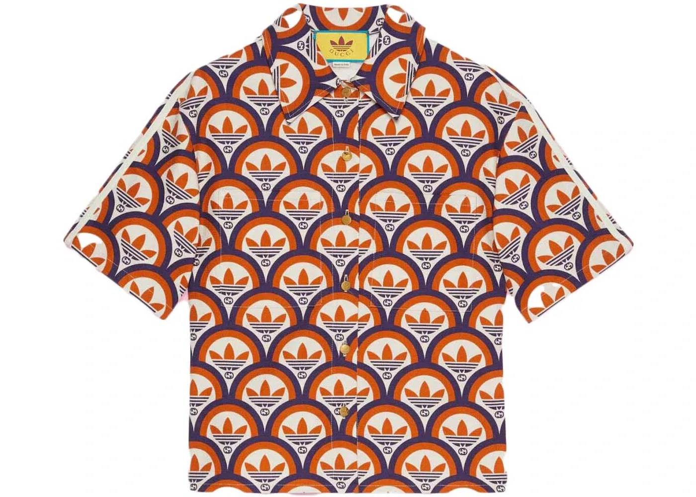 Женская рубашка с принтом Interlocking G And Trefoil Gucci, Multicolor