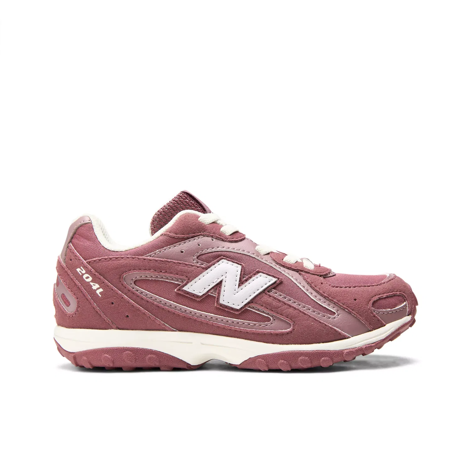Детские кроссовки на шнуровке с эластичными шнурками 204L Bungee Lace New Balance, Horizon Grey With Washed Burgundy