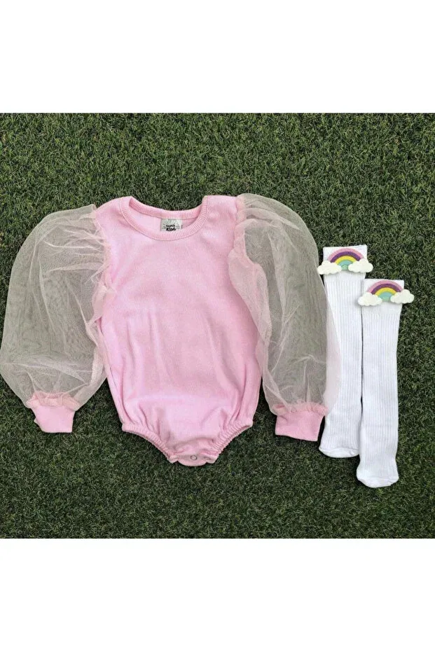 Детское боди для девочек с длинным рукавом Kokosh Kidss, Pink