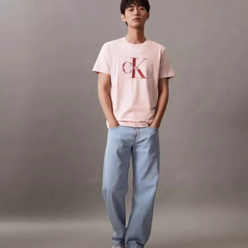 Футболка CALVIN KLEIN мужская розовая — фото 3