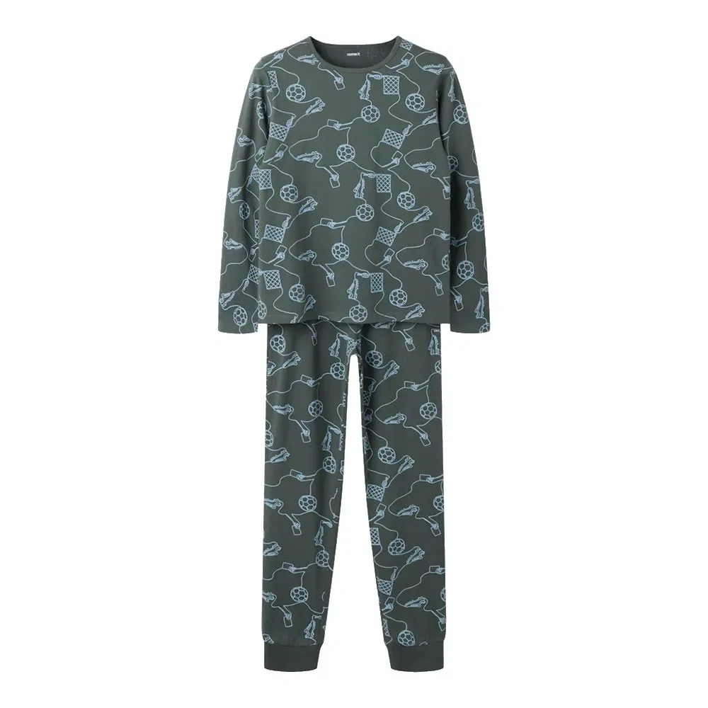 Детская пижама для мальчиков с длинным рукавом Kick Off Name it, Green
