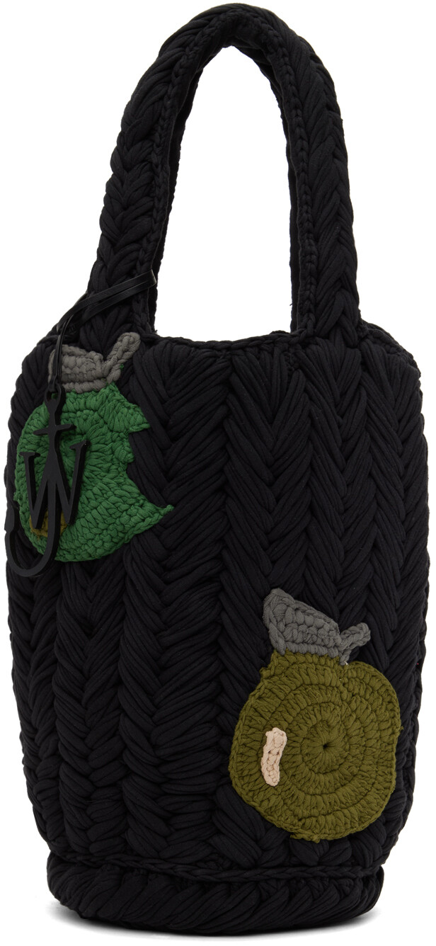 

Вязаная сумка-тоут SSENSE Exclusive Black Apple JW Anderson, Коричневый, Вязаная сумка-тоут SSENSE Exclusive Black Apple JW Anderson