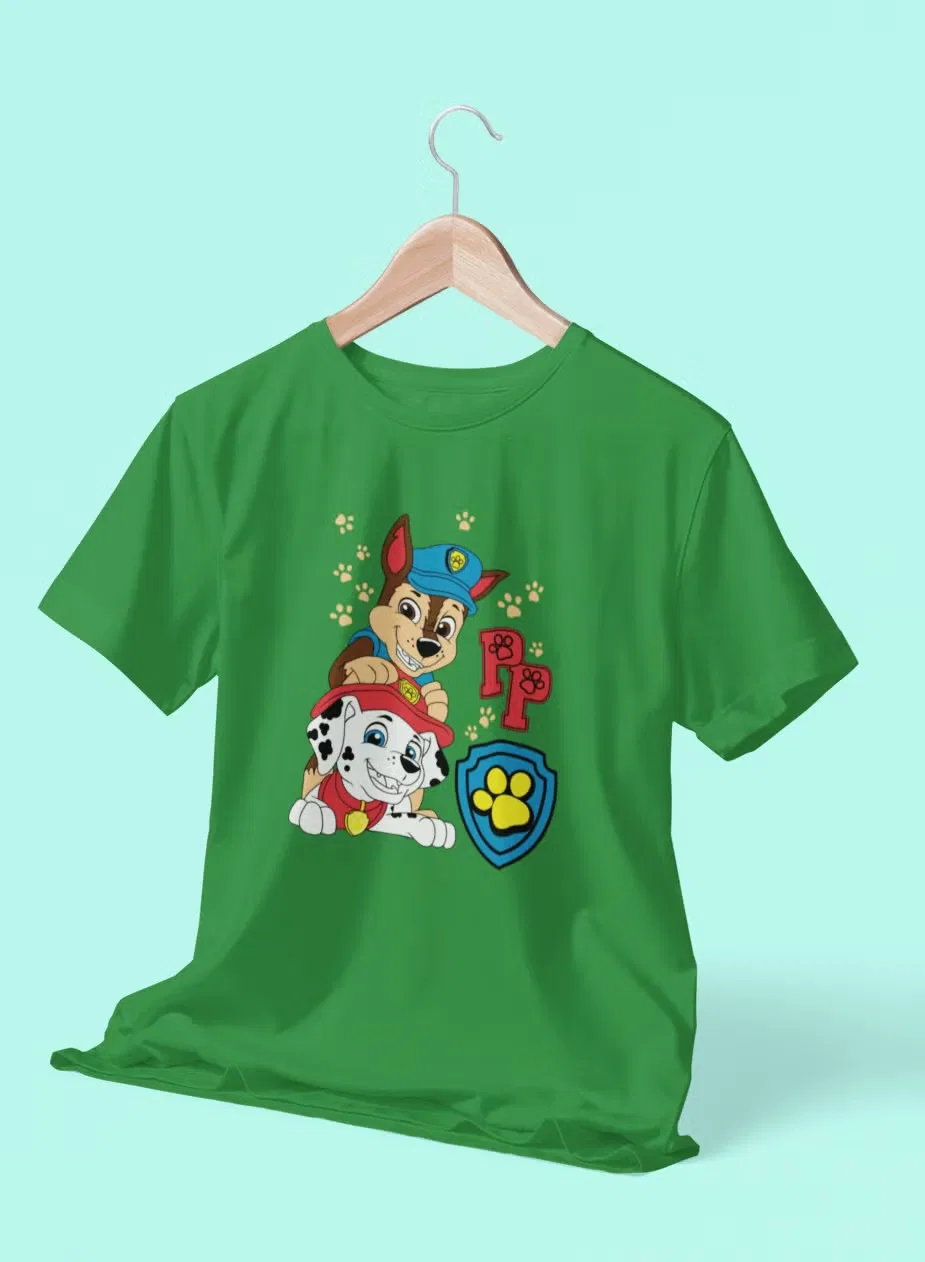 Футболка с принтом Щенячий патруль Mighty Pups Zoom, зеленый