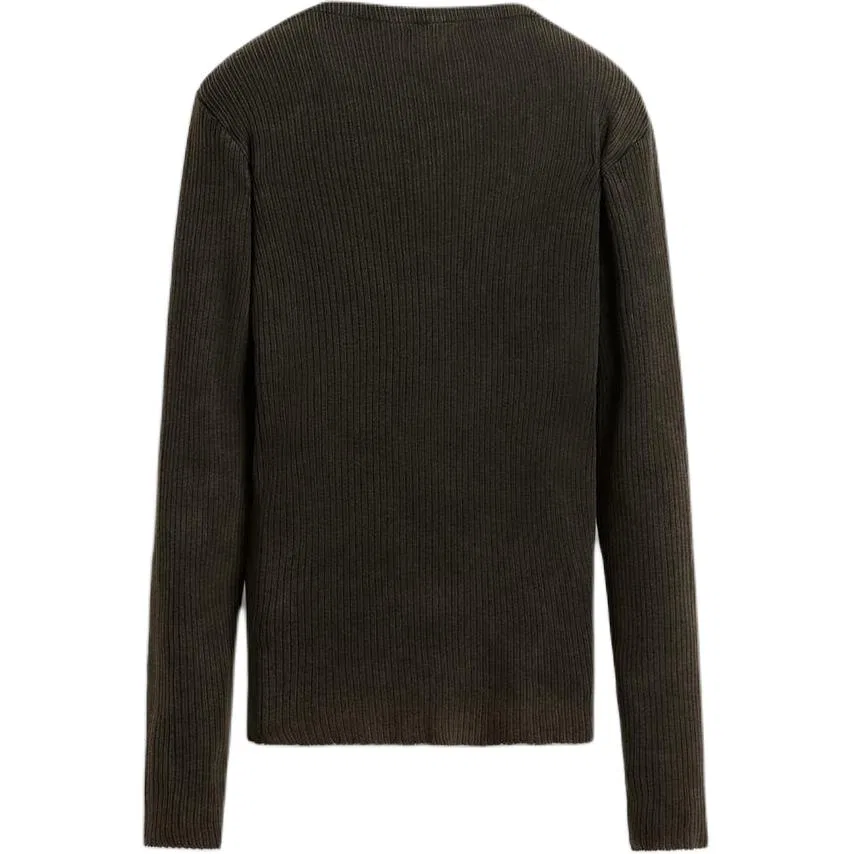 Мужской вязаный кардиган с V-образным вырезом Brown ZARA, Brown — фото 3