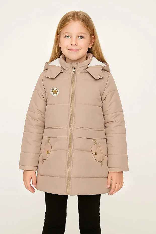 Детское пальто для девочек хлопковое Mika Bebek & Çocuk, Beige