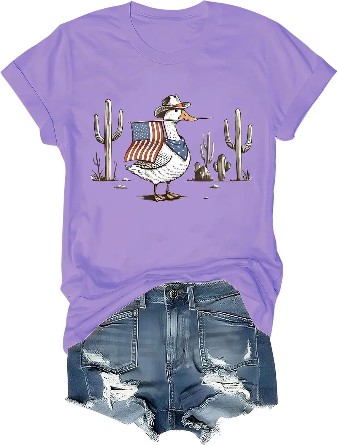 Футболка с патриотическим гусем Regular Fit, Purple