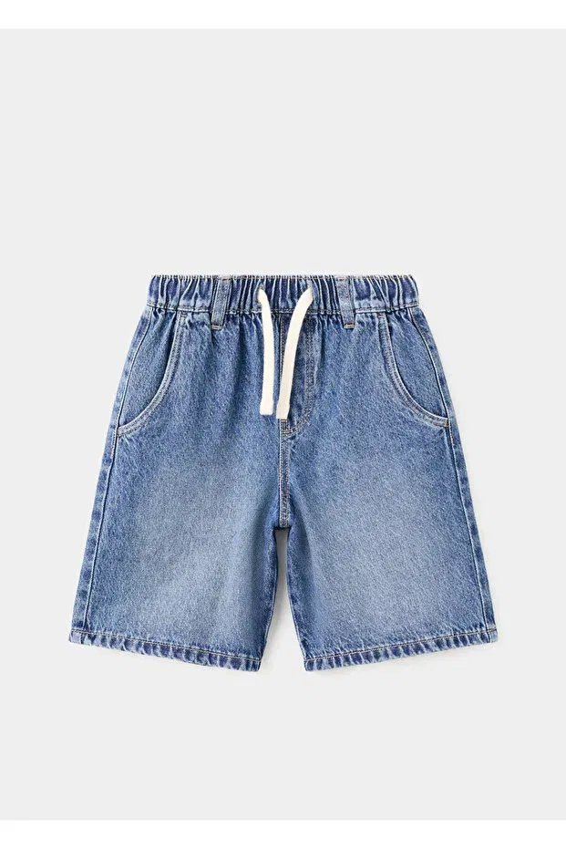 Детские шорты для мальчиков джинсовые Oversize denim bermuda shorts Mango Kids, Dull Blue — фото 3