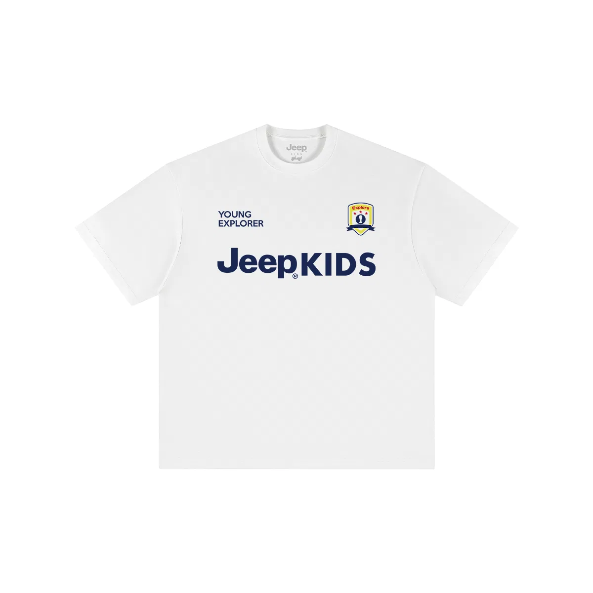 Детская футболка с круглым вырезом, хлопковая, модель Jeep, цвет Misty Blue — фото 3