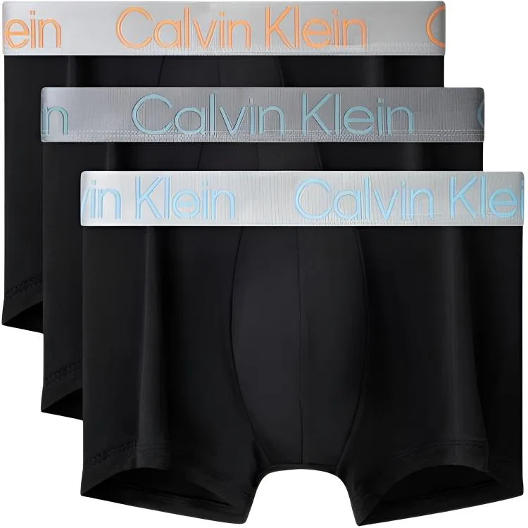 Мужские боксеры с принтом Calvin Klein, Black Sole Orange Edge/Sky Blue Edge/Cool Gray Edge