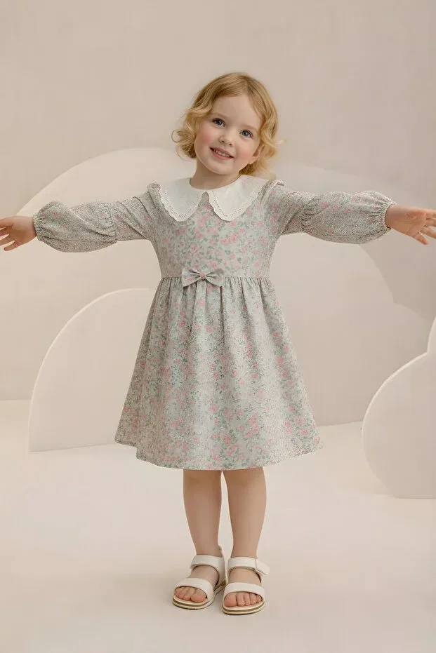 Детское платье для девочек с принтом Esila Kids, Green