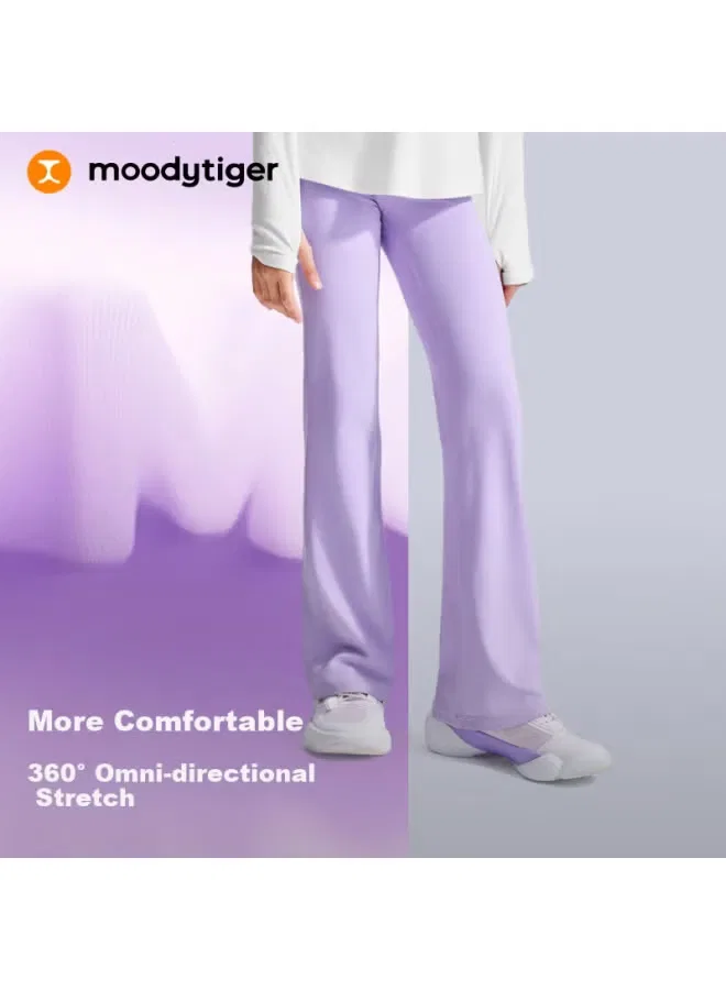 Штаны с микро-клешем утепленные высокоэластичные детские спортивные Moodytiger