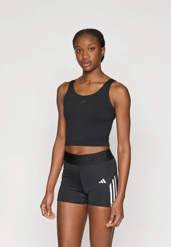 Легкая поддерживающая майка studio all me с 3 полосками Adidas Performance, черный