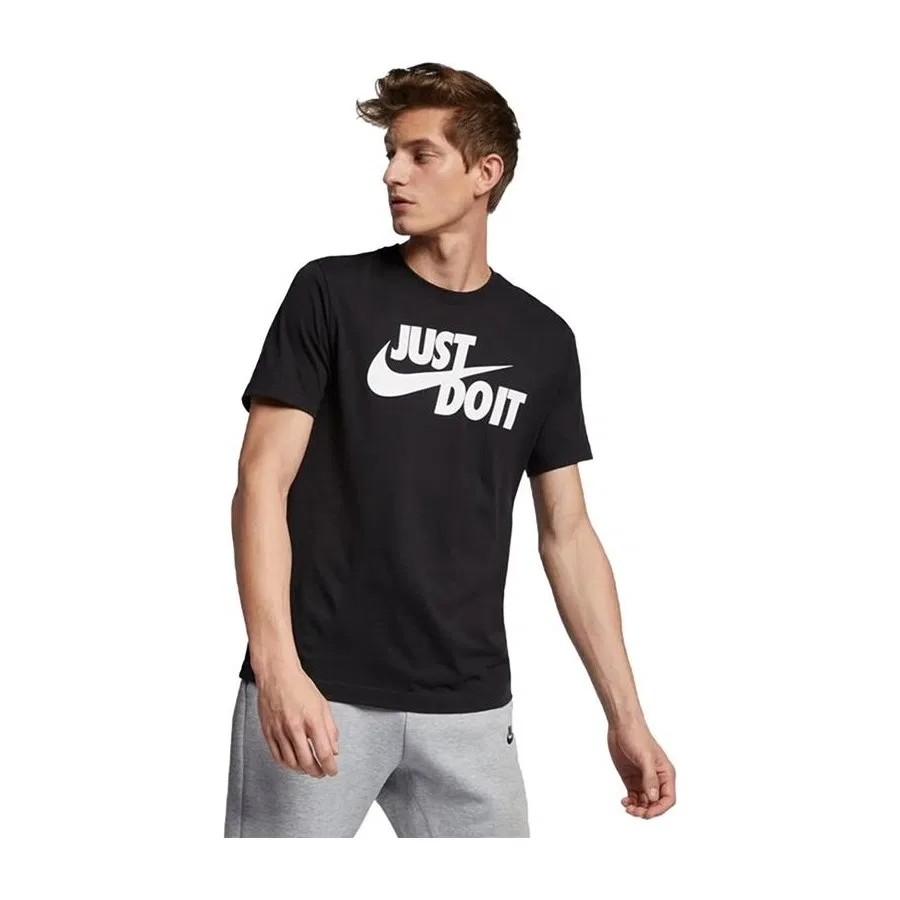 Футболка спортивная с принтом Just Do It Swoosh Nike, Черный