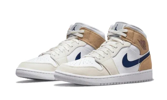 Детские кроссовки из замши Air Jordan 1 Mid Tan Suede Nike, Bunt — фото 2