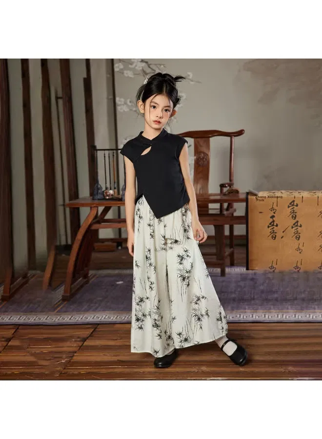 Комплект футболка с принтом и длинные штаны Hanfu Ask Junior, черный — фото 4