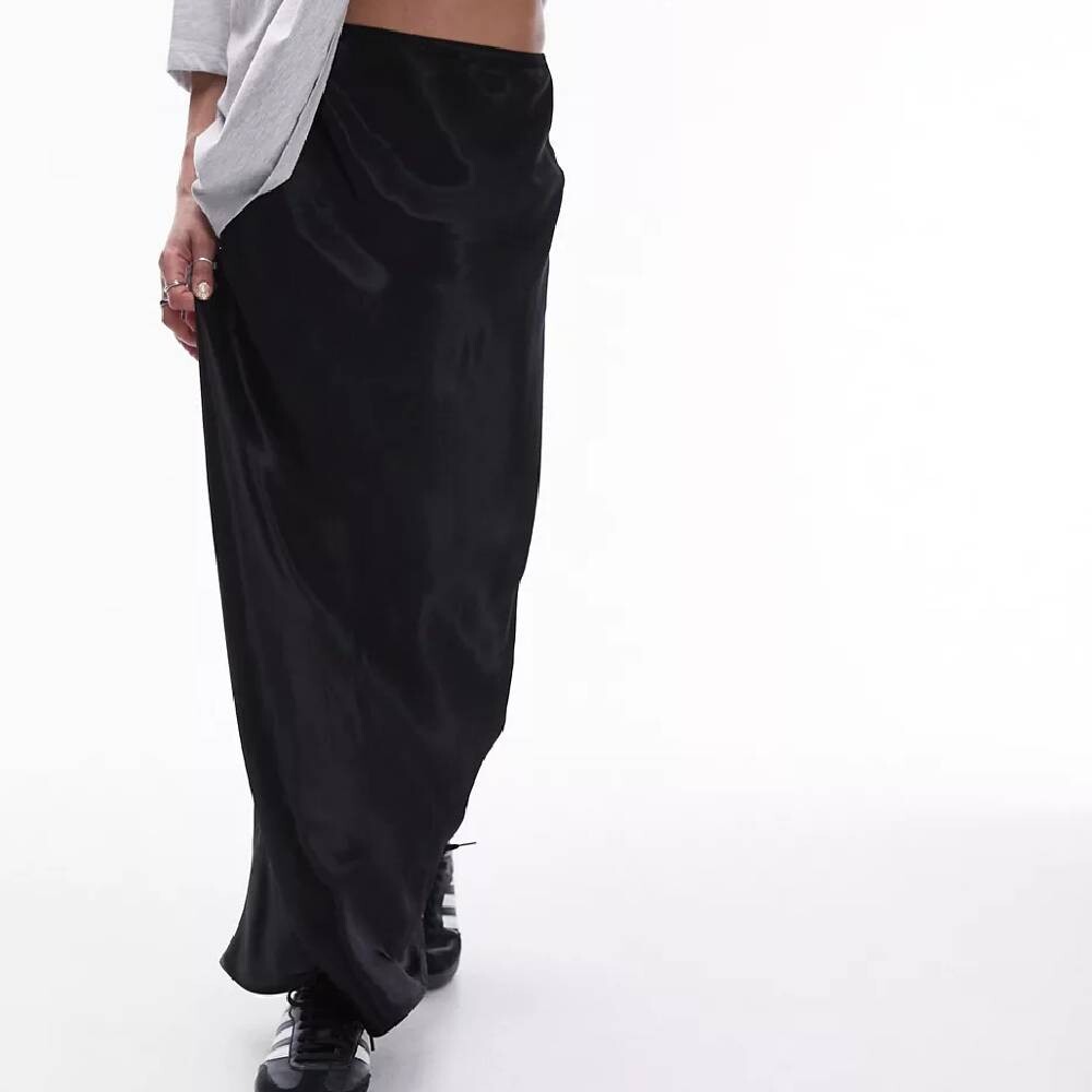

Юбка Topshop Satin Maxi, черный