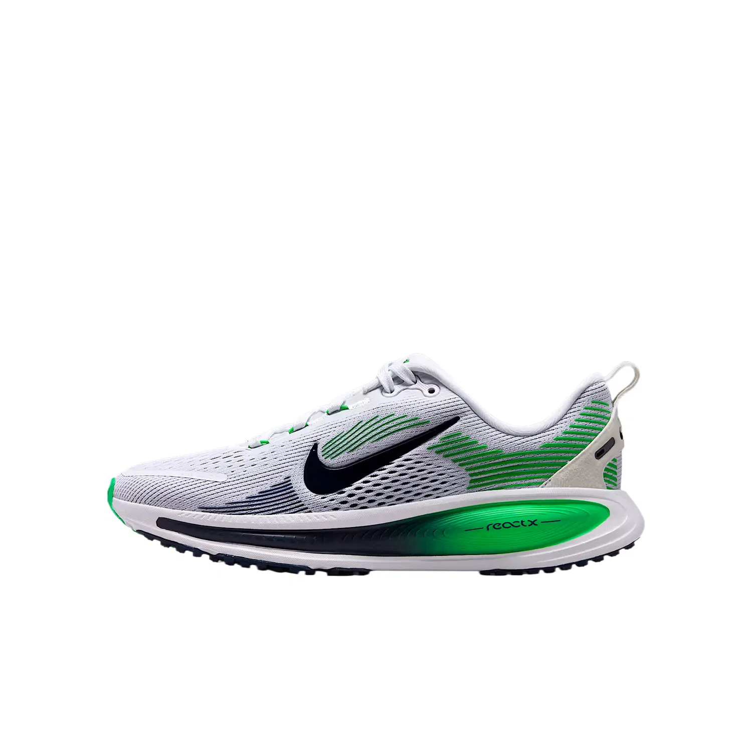 Кроссовки для бега Vomero 18, Nike, White/Bright Green/Dark Navy Blue