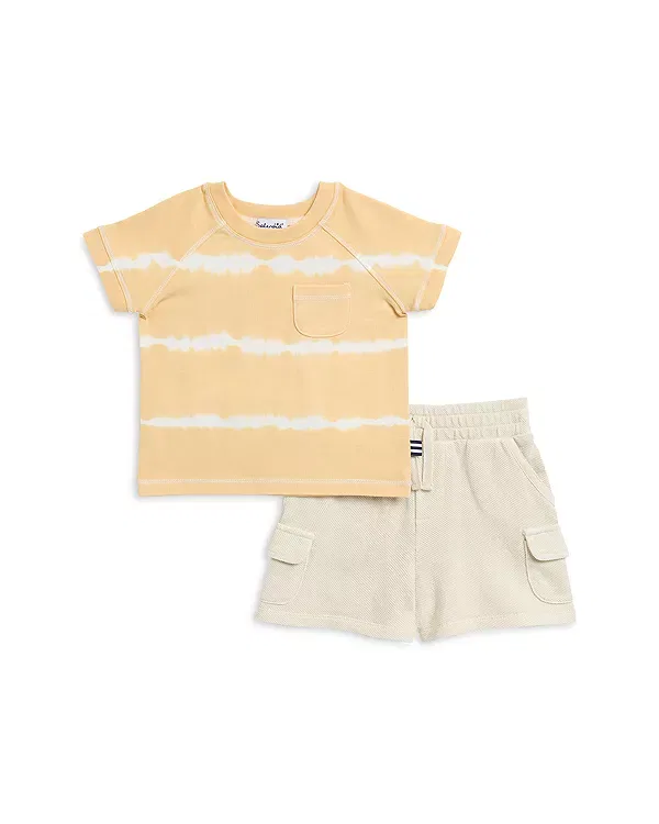 Детский комплект для мальчиков с принтом Sunny Tie Dye Short Sleeve Tee & Shorts Set Splendid, Sunny Yellow