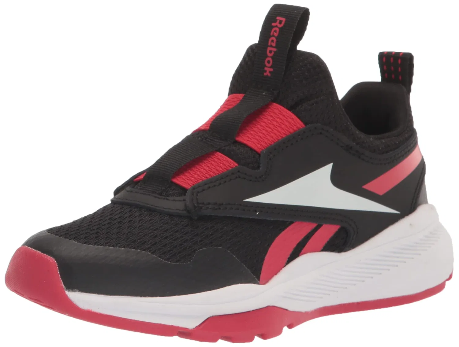 Детские кроссовки для девочек с принтом Xt Sprinter Slip on Reebok, Black White Red Vector
