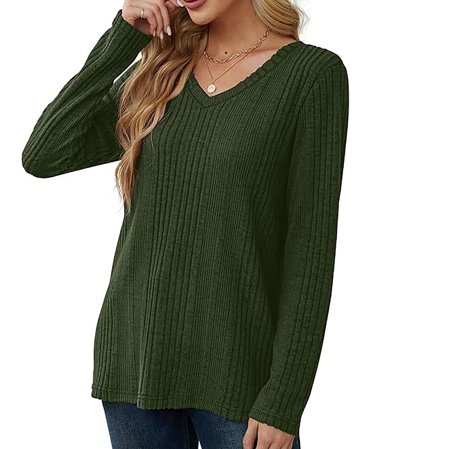 Женский свитер с v-образным вырезом Kindness Sweater, Gn2 — фото 4