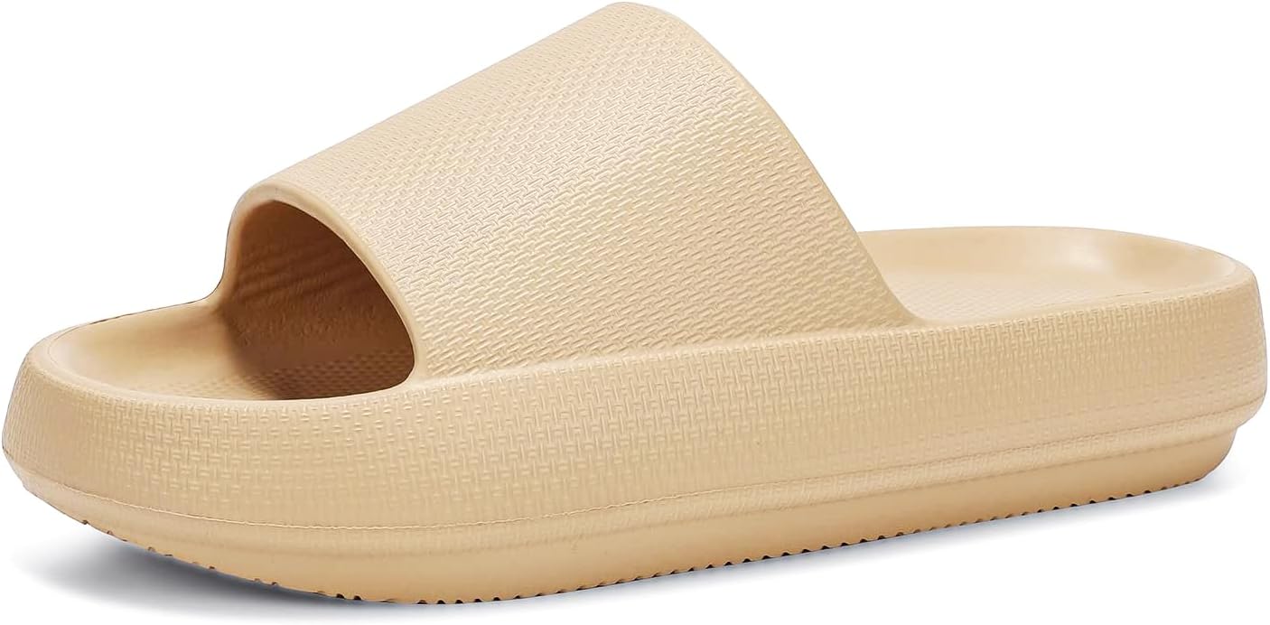 

Сланцы Dirk для женщин и мужчин, подушечные шлепанцы, тапочки для душа с амортизирующей подошвой, бежевый