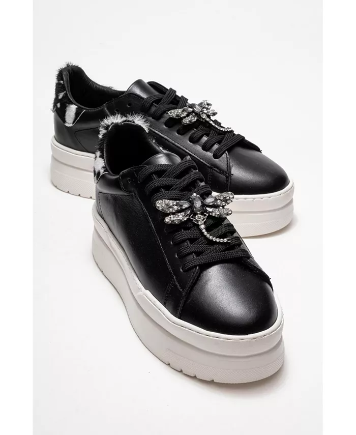 Лакированные кожаные кроссовки с пряжкой Laren (женские) Forever & Always Shoes, черный — фото 2