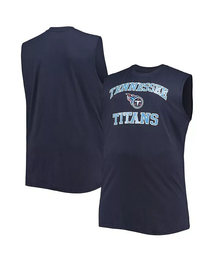

Мужская темно-синяя майка Tennessee Titans Big and Tall Muscle Tank Fanatics