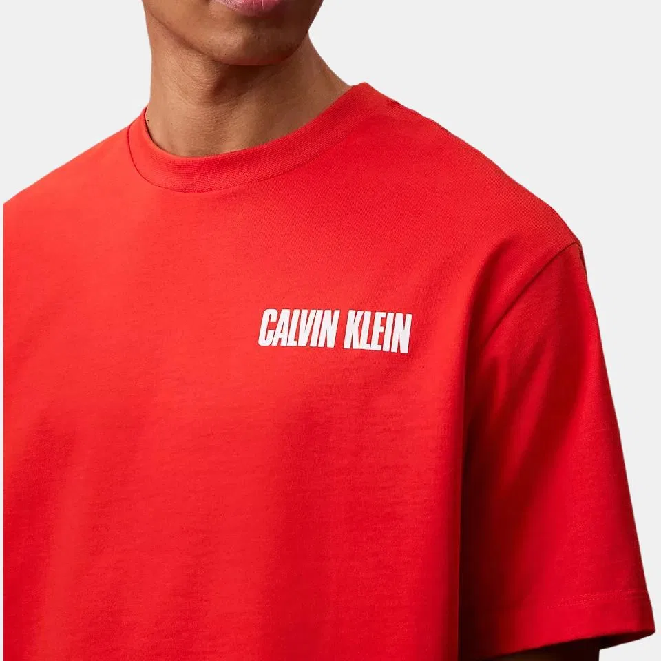 Футболка с круглым вырезом Calvin Klein красная — фото 3