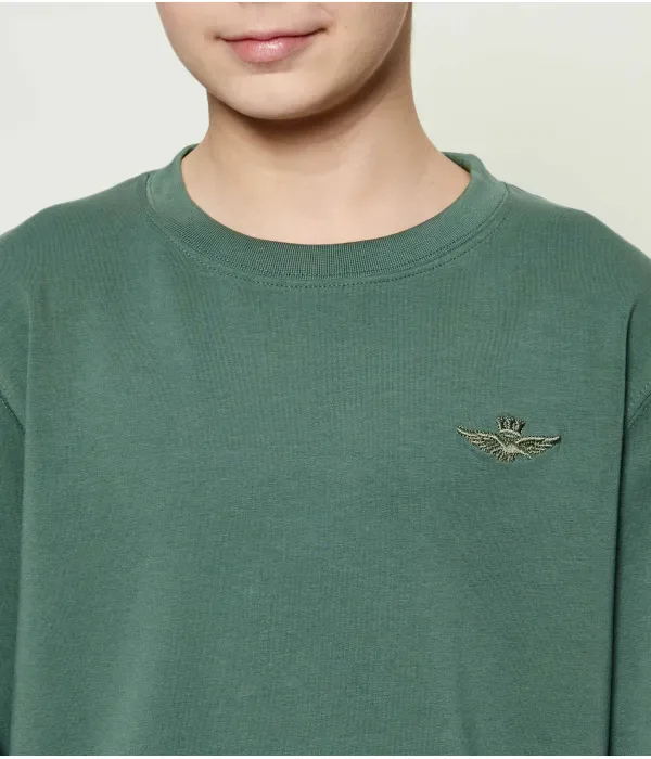Толстовка regular fit Aeronautica Militare, зеленый — фото 4