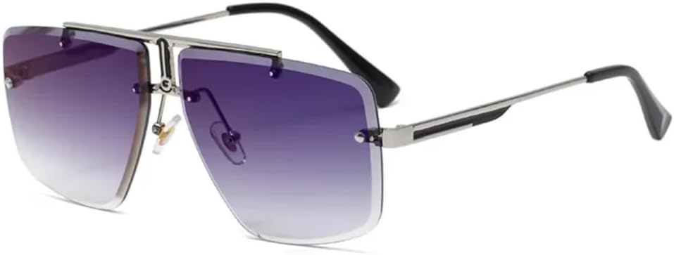 

Модные мужские солнцезащитные очки без оправы, женские качественные солнцезащитные очки с двойной перемычкой и металлической оправой, очки для вождения с защитой от УФ-излучения UV400 SZVVBKK, Tyj260-3