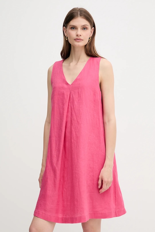 

Льняное платье United Colors Of Benetton, розовый