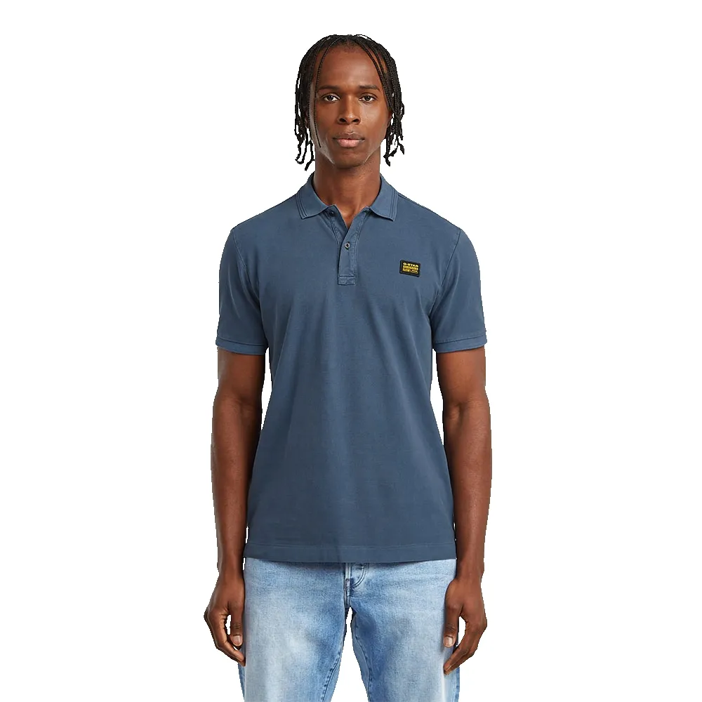 

Поло с коротким рукавом G-Star Dunda Overdyed Slim Fit, синий