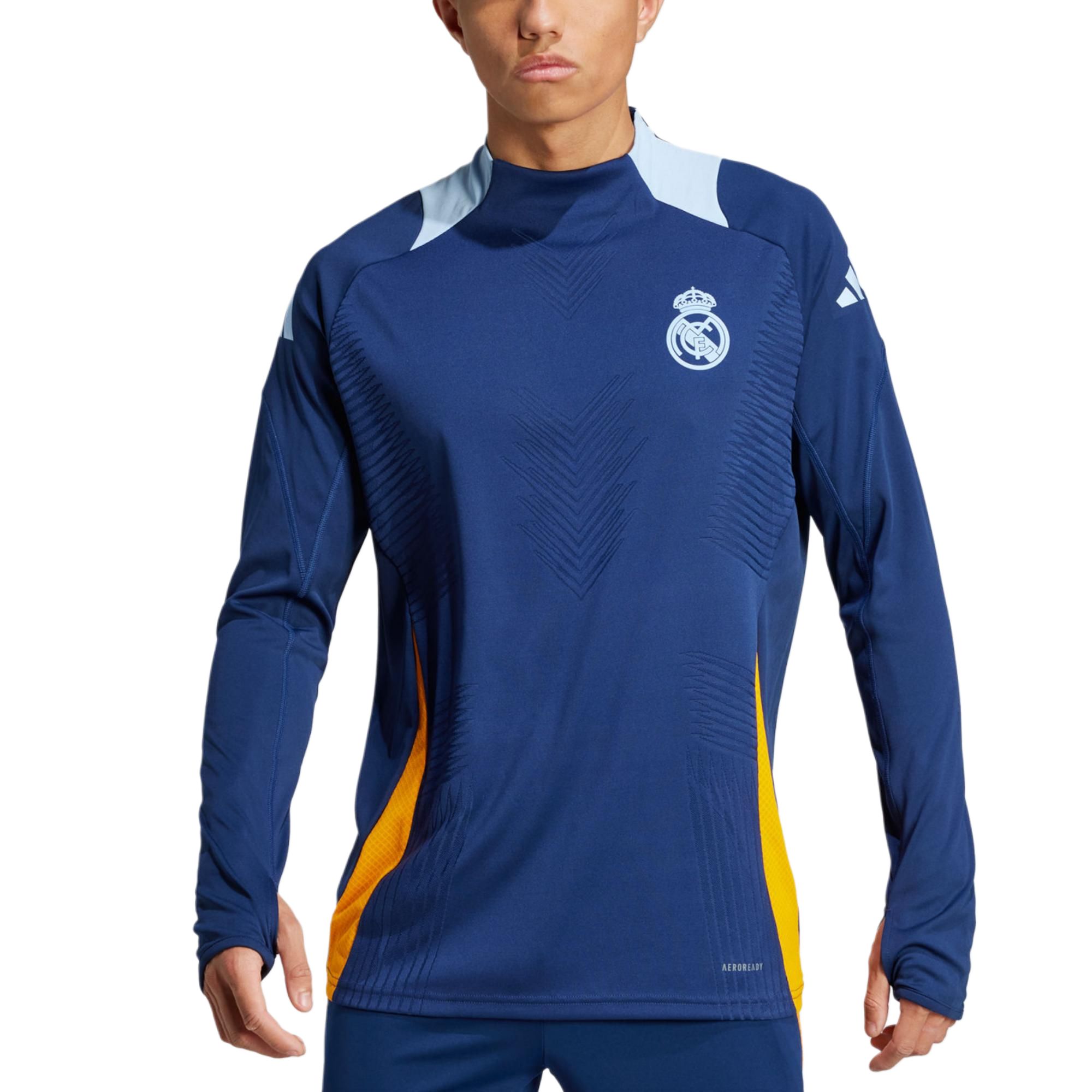 Толстовка Real Madrid C.F мужская синий/ярко-синий/тёмно-оранжевый жёлтый Adidas — фото 3