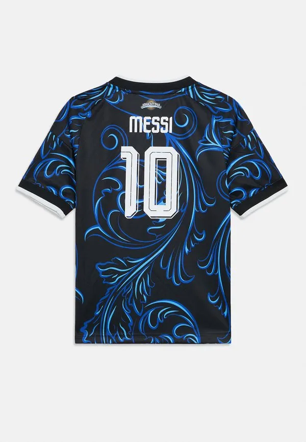 Аргентинская выездная детская спортивная футболка месси Adidas Originals, Black/Lucid Blue/Blue Burst — фото 2