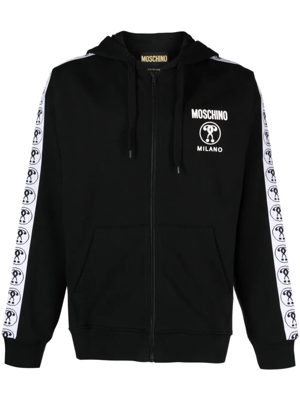 

Худи на молнии с логотипом Moschino, черный