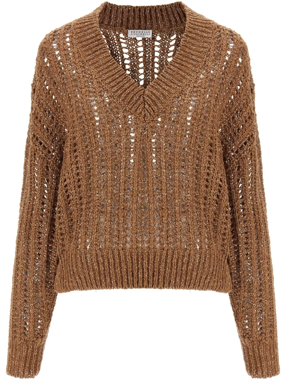 

Джемпер Rustic Dazzling Net Brunello Cucinelli, коричневый