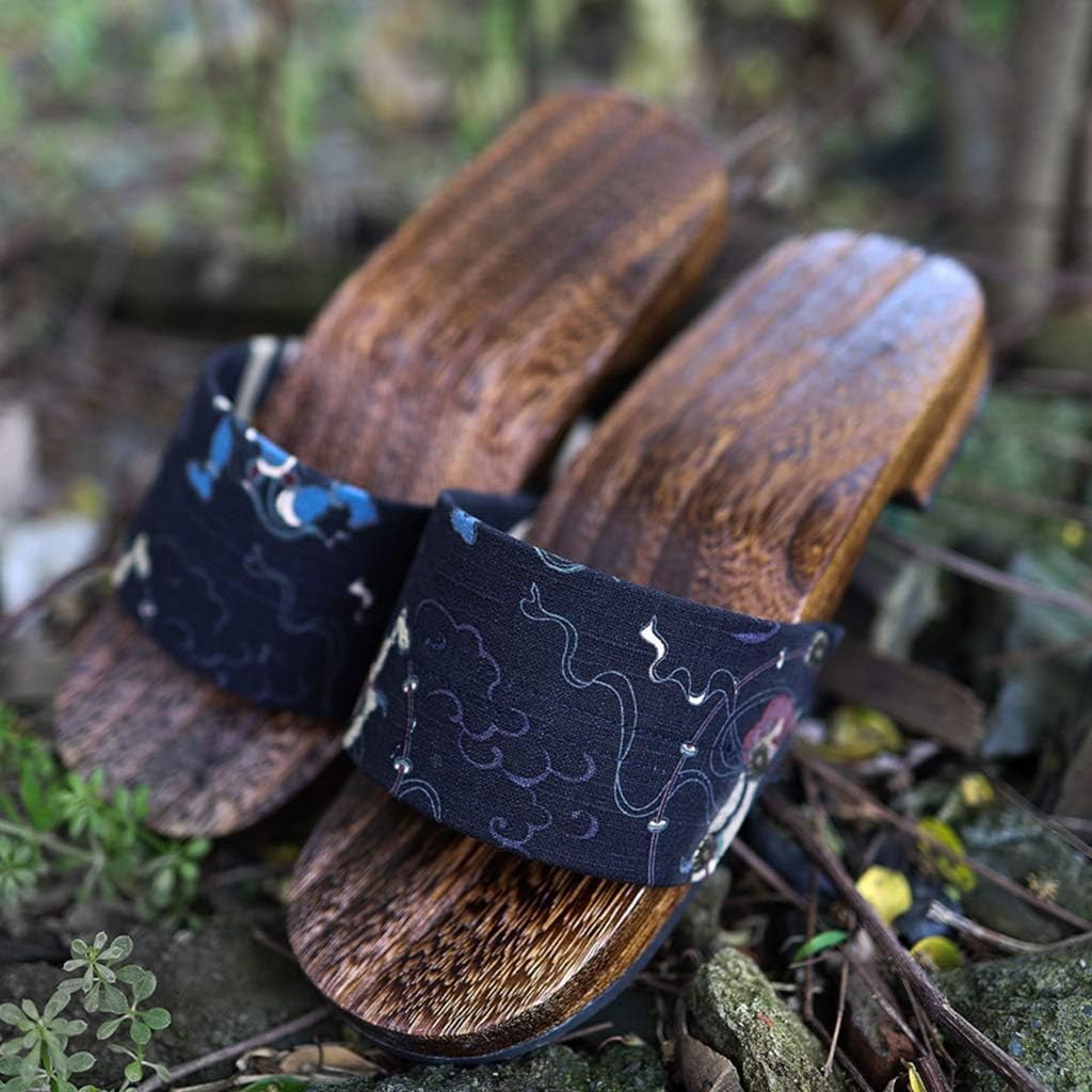 

Тапочки YXCKG для женщин с открытым носком, японские традиционные деревянные сандалии, сланцы для мужчин, мужские шлепанцы-сланцы, для дома и улицы (Цвет: E, Размер: Средний), Medium G