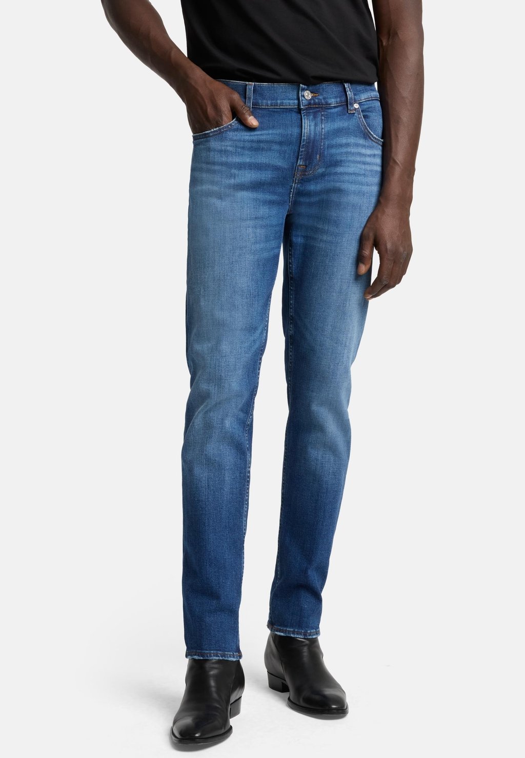 

Зауженные джинсы 7 for all mankind, цвет Mid Blue