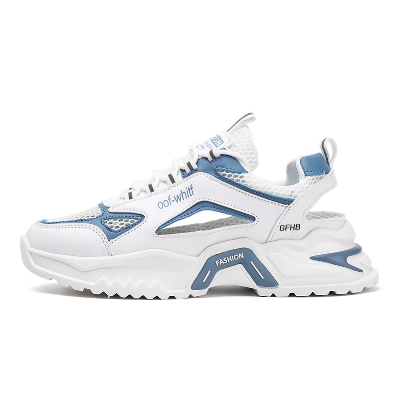 

Детские сандалии с низким верхом, устойчивые к истиранию, дышащие, подростковые Kung Fu partners, белый/синий