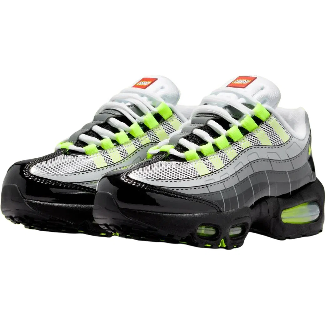 Кроссовки детские LEGO Air Max 95 Classic And Versatile Low top беговые черно-серые унисекс Nike, Black Gray — фото 3