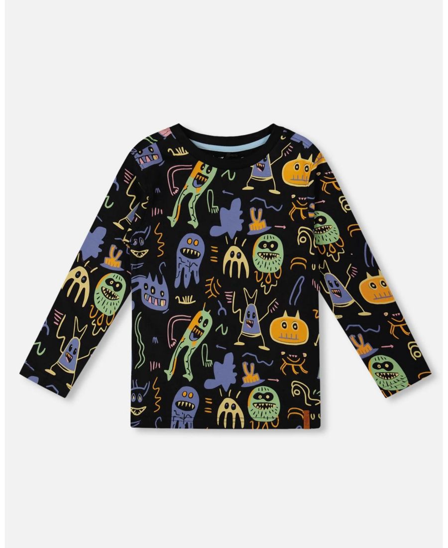 

Детская хлопковая футболка с длинными рукавами и принтом "Монстры" для мальчиков - для малышей/детей Deux par Deux, Black, Черный, Детская хлопковая футболка с длинными рукавами и принтом "Монстры" для мальчиков - для малышей/детей Deux par Deux, Black